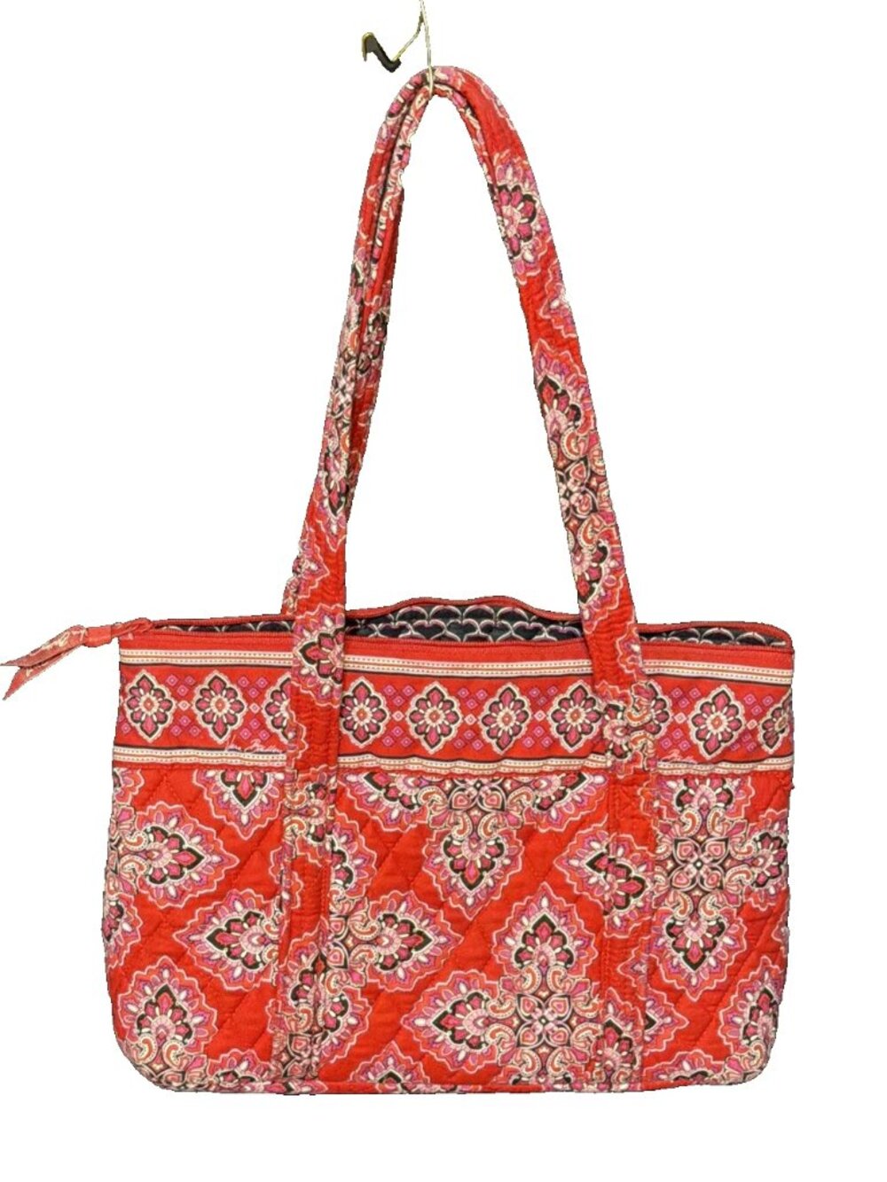 Vera Bradley Frankly Scarlet Red White Paisley Shoulder Tote Bag Quilted 14x10x4
